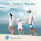 Elegear Beach Tent Sun Shelter with Canopy, 4-5 Person Pop Up Beach Tent, Easy Setup UPF 50+ UV Protection Portable Lightweight Double Silver Coating Beach Cabana Sun Shade Shelter - Sky Blue