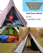 WINTENT 4 Season Waterproof Teepee Tent Yurt with Stove Jack for Adult Camping Hiking, Height 7.8FT/240CM