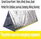 2 Person Mylar Emergency Shelter Tube Tent + Paracord • All-Weather Protection for Camping, Hiking, & Survival Kits Sliver