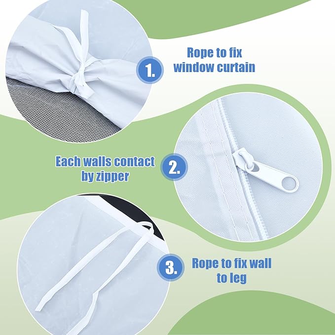 4Pcs Canopy Sidewall for 10x10 Canopy Frame Enclosure Wall with Mesh Window Replacement Side Wall for 10x10 Pop up Tent Outdoor Party, No Frame or Top(White)