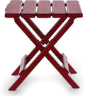 Camco 51684 Red Regular Adirondack Portable Outdoor Folding Side Table, Perfect for The Beach, Camping, Picnics, Cookouts and More, Weatherproof and Rust Resistant