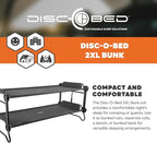 Disc-O-Bed 2XL Outdoor Convertible 2 Person Bench and Double Camping Cot Portable Bed Bunk System for Adults, Black