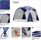 UNP Easy Beach Tent Pop Up Canopy UPF50+ Tent with Side Wall, Ground Pegs, and Stability Poles, Sun Shelter Rainproof, Waterproof for Camping Trips, Backyard Fun, Party Or Picnics