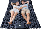 Inflatable Travel Mat with Built-in Pillow - Double Sleeping Pad, Compact Lightweight Gear for Camping Hiking Trekking Tent Backpacking Outdoor Adventures Rest Comfort Air Cushion