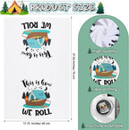 Zubebe Set of 6 Camping Kitchen Towels White Bonfire Tent Car Dishcloth Tea Towels 28 x 18 Inches with Funny Sayings Hand Dish Towel Farmhouse Novelty Gift for Rv Campers