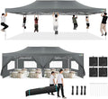 COBIZI 13x26 Pop Up Canopy Heavy Duty Canopy with Removable Sidewalls Party Tent Outdoor Wedding Large Event Tent with Roller Bag for Garden Lawn Waterproof UPF 50+ Easy Up, Gray (Framework Upgraded)