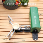 INFOOD Portable Butane Gas Camping Stove - 7500 BTU Compact Folding Design with Carry Bag for Backpacking, RV Trips, Picnic & Outdoor Indoor Cooking, Green