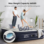 Air Mattress Queen with Built-in Pump,18'' Inflatable Mattress of Vertical Beams,Self Inflatable/Deflation Blow Up Mattress in 3 Mins,Colchones Inflables with Carry Bag for Home&Guests