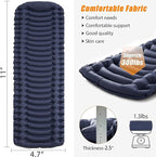 KAISHI Self Inflating Ultralight Sleeping Pad, Waterproof Air Camping Pad, Foot Press Air Sleeping Mat for Backpacking Camping Beach