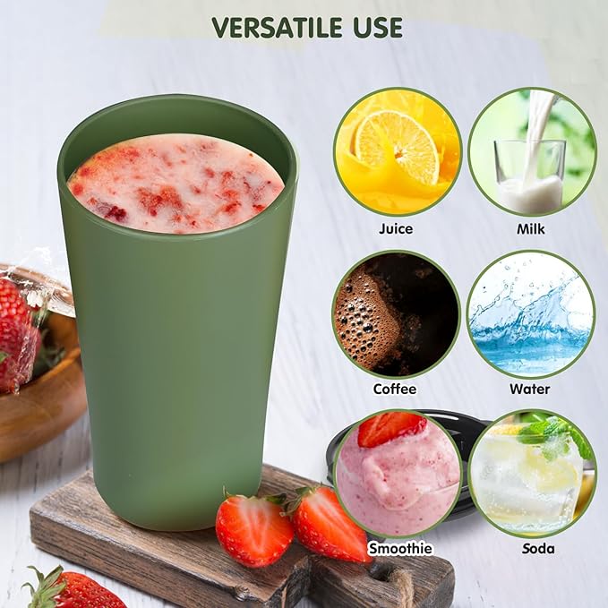 4 Pack Plastic Travel Coffee Mug Set, 20 oz Spill Proof Drinking Cups with Lids, Pobtable to Go Camping Coffee Tumbler Reusable Coffee Mugs with Lids, Dishwasher & Microwave Safe