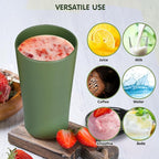 4 Pack Plastic Travel Coffee Mug Set, 20 oz Spill Proof Drinking Cups with Lids, Pobtable to Go Camping Coffee Tumbler Reusable Coffee Mugs with Lids, Dishwasher & Microwave Safe