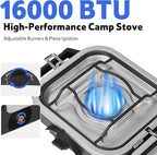 Naturehike Upgraded Folding Gas Stove 2 Burner Camping Stove Portable Gas Stove with Dual Burners Compact Lightweight Propane Stove for Camping Picnics Backpacking