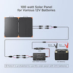 100W Portable Solar Panel, Foldable Tempered Glass Solar Panel Kit with 20A PWM Controller for 12V Battery&Power Station, IP68 Waterproof 23.5% Efficiency for RV, Camping & Off-Grid