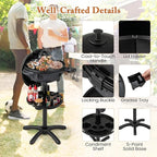 Giantex Electric Grill Outdoor, 1200W Electric BBQ Grills Outdoor Cooking with Lid & Thermometer, Nonstick Griddle, Drip Tray, 2-in-1 Freestanding & Tabletop Grill for Apartments Backyard Party