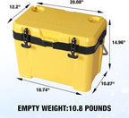 YELLOW JACKET 27 Quart Ice Cooler, Portable Ice Chest Hard Cooler Box with Retention Insulation and Heavy Duty Handle for Camping, Picnic, Beach, Drink, Beverage, Fishing