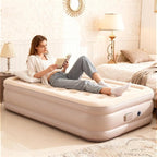 Air Mattress Twin with Built-in Battery Powered Removable Pump, Blow Up Mattress with Pillow, Strong Support All Night,No Lost Air, Compact Inflatable Air Bed for Home Guests Camping