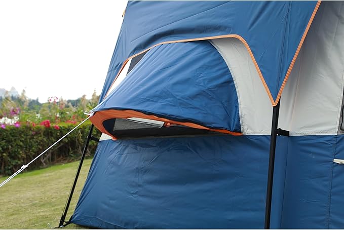 KTT Extra Large Tent 10-12-14 Person(Style-B),Family Cabin Tents,2 Rooms,3 Doors and 3 Windows with Mesh,Straight Wall,Waterproof,Double Layer,Big Tent for Outdoor,Picnic,Camping,Family Gathering