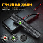 Hoxida Rechargeable Magnetic Flashlight High Lumens - 1500 Meters Long Beam Super Bright LED Tactical Flashlight with Holster USB Zoomable 5Modes Small Long Beam Spotlight Flashlight for Camping