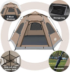 ADSMART Instant Tents for Camping 2/3/4/5 Person Tent Waterproof Easy Setup Sets Up Backpacking Tents with Carry Bag for Outdoor Hiking