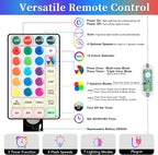 ANJAYLIA 40FT 120 LED Color Changing Rope Lights, 18 Colors Outdoor String Lights with Plug & Remote, Led Rope Lights Outdoor Waterproof, Christmas Lights for Bedroom Deck Halloween Decorations