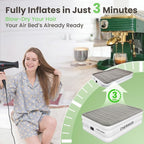Air Mattress Queen with Built in Pump, 18" Raised Comfort, Anti-Sag Horizontal Beam, 800lbs Heavy-Duty Support Blow Up Mattress, Multi-Layer Leak Proof Air Bed for Home Guests Camping