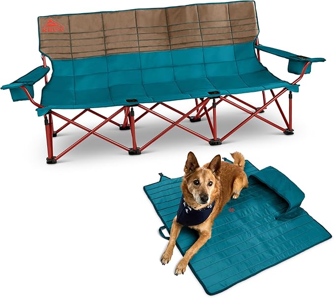 Kelty Lowdown Couch - 3 Person Capacity Camping Chair, Extra Large and Sturdy Bench for Campsites, Soccer Games, and Backyard Parties