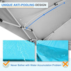 EAGLE PEAK Pop Up Canopy Tent with Wheeled Carry Bag, 8 Stakes, 4 Ropes, 4 Weight Bags, Easy Set Up Tent Canopy, 12x12 ft, 144sqft of Shade, Light Blue