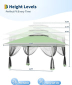 Canopy Tent 13x13 ft, Pop Up Gazebo One-Push Setup with 4 SandBags for Backyard Parties and BBQs, Mosquito Netting & Height Adjustable - Olive Green