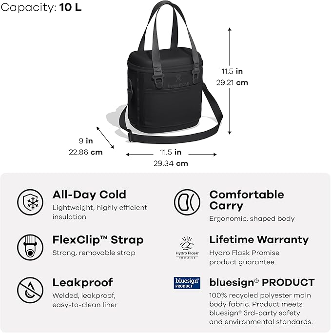 Hydro Flask Carryout Cooler - Insulated Portable Soft Cooler - 10 L Capacity in Harbor Blue