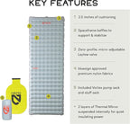 NEMO Equipment Tensor All-Season Ultralight Insulated Sleeping Pad - Regular Wide (72"x25") - Blade / Spicy Orange