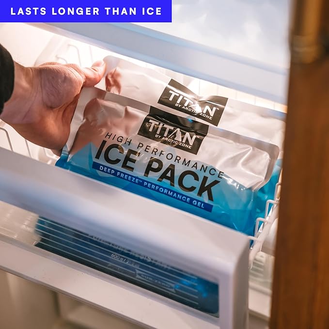 Arctic Zone Titan Deep Freeze Ice Pack- (2 Pack) 600 Gram High Performance Ice Pack - Long-Lasting, Puncture-Resistant Cold Pack Filled with Non-Toxic Gel…