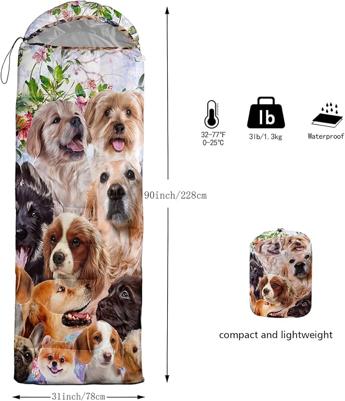 CVHOUSE Camping Sleeping Bags,3 Season Warm & Cool Weather,Lightweight,Waterproof Sleeping Bags for Adults & Kids,Traveling,and Outdoors,Camping Gear Equipment