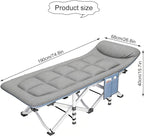 Ultralight Folding Tent Camping Cot Bed, Folding Bed with Mattress, 10-Foot Reinforced Support, No Installation, Portable Compact for Outdoor Travel, Base Camp, Hiking