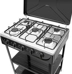 Outdoor Propane Gas Stove, 5 Burner Portable Stand Cooker Camping Natural Gas Stove Outdoor Cooking Gas Stove for Backyard Cooking High Pressure Single Cooker Cooking Home Brewing Camping Turkey