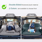 SUV Air Mattress, Double-Sided Thick Flocked Car Air Mattress with Built-in Pump & Pillow, Complete Sleeping Accessories for Auto Camping & Road Trips（Light Grey）