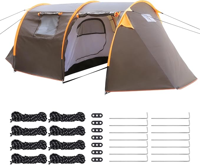 Generic Oxford 2-Person Backpacking Tent Windproof 4 Season Tent Rainproof Waterproof Tent for Camping Hiking Cycling