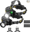 Headlamp Rechargeable 5000 High Lumen: Super Bright LED Head Lamp with Motion Sensor, 9 Modes, IPX7 Waterproof, 90°Adjustable, Zoomable Headlight for Adults Hunting Camping Hiking Running