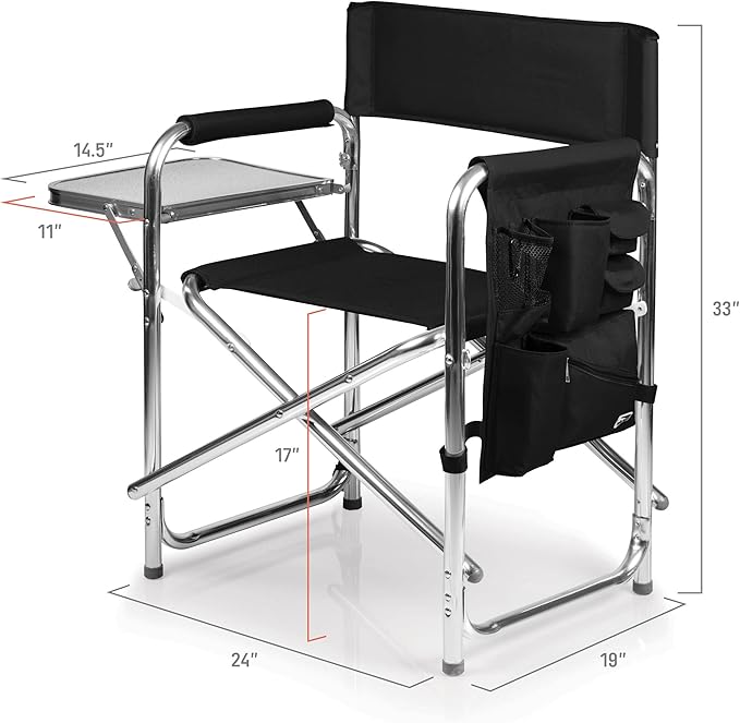 Picnic TIME NFL Unisex-Adult NFL Sports Chair with Side Table, Beach Chair, Camp Chair for Adults