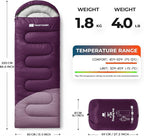 Sleeping Bag for Adults Warm Weather, Compact Lightweight Backpacking Sleeping Bag with Compression Sack, Camping Essentials Gear for Hiking Travel Climbing Outdoor & Indoor Use