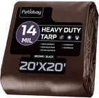 Tarp 20x20FT, 14 Mil Large Tarp, Waterproof Tarps Heavy Duty with Grommets Every 23.6", Thick Plastic Tarp, UV Resistant Tear&Fade Resistant, Reinforced Edges for Outdoor Pool Camp Tent