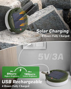 Anpro Solar Camping String Lights 4 in 1, 32.8Ft Ultra Long Multi-Color LED String, 3600mAh Solar Powered and USB Rechargeable Light with Remote Control, Portable Camping Light for Hiking, Decoration