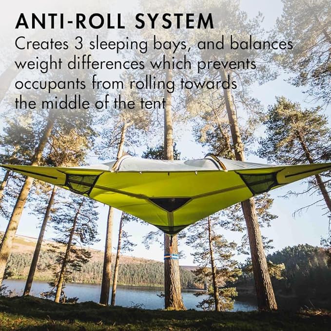 Tentsile Stingray V3 Tree Tent, Camping Hammock Tent, 3P Capacity, Portable Tree House Shelter for Campers, Backyards, Campgrounds, Designed in The UK