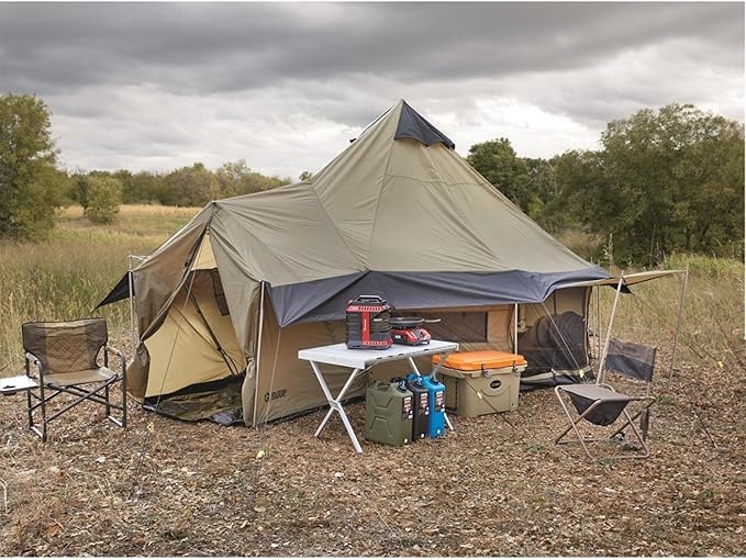 Guide Gear Base Camp Tent, Outdoor, Hiking, Hunting, Four Season Camping with Stove Jack
