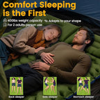 Double Sleeping Pad, Ultralight 4in Extra-Thick for 2 Person with Built-in Pillow & Foot Pump Sleep Mat, Compact Inflatable Camping Mat for Backpacking Hiking Travel Tent Camp Gear Gifts