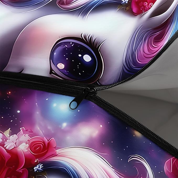 AILONEN Kawaii Panda Sleeping Bags,Lightweight & Waterproof,3 Season Warm & Cool Weather,Dreamy Purple Flower Animal Themed Sleeping Bags for Boys,Girls,Kids,Adults Travelling,Outdoors