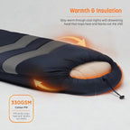 Sleeping Bag with Built-in Pad (AirPack Sleeper) - All-in-One Inflatable Sleeping Pad and Pillow for Camping with Built-in Foot Pump (Blue/Gray) 210x80cm