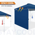 EAGLE PEAK Commercial Canopy 10x10 Pop Up Canopy Tent with 1 Sidewall, Easy Setup Heavy Duty Instant Event Shelter for Vendors & Markets, Outdoor Sun Shade, Dark Blue