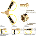 GardenNow 1/4" RV Propane Quick Connect Y Splitter Adapter with Shutoff Valve for RV Trailer, Quick Connect Propane Hose Connect to Motorhome Tabletop Camping Grill 2 Way 1/4" Quick Disconnect Kit