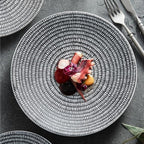 Camping Plates Ceramic Dinner Plate Creative Western Steak Pasta Frosted Special Hotel Tableware Decorative Plate(Medium)