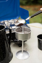 Stansport Enamel 8-Cup Percolator Coffee Pot and 4-Mug Set - Heavy-Duty Campfire Coffee Maker with 12oz Mugs - Percolator Stem Included - Double Baked Enamelware for Camping, Hiking, RV & Cabin